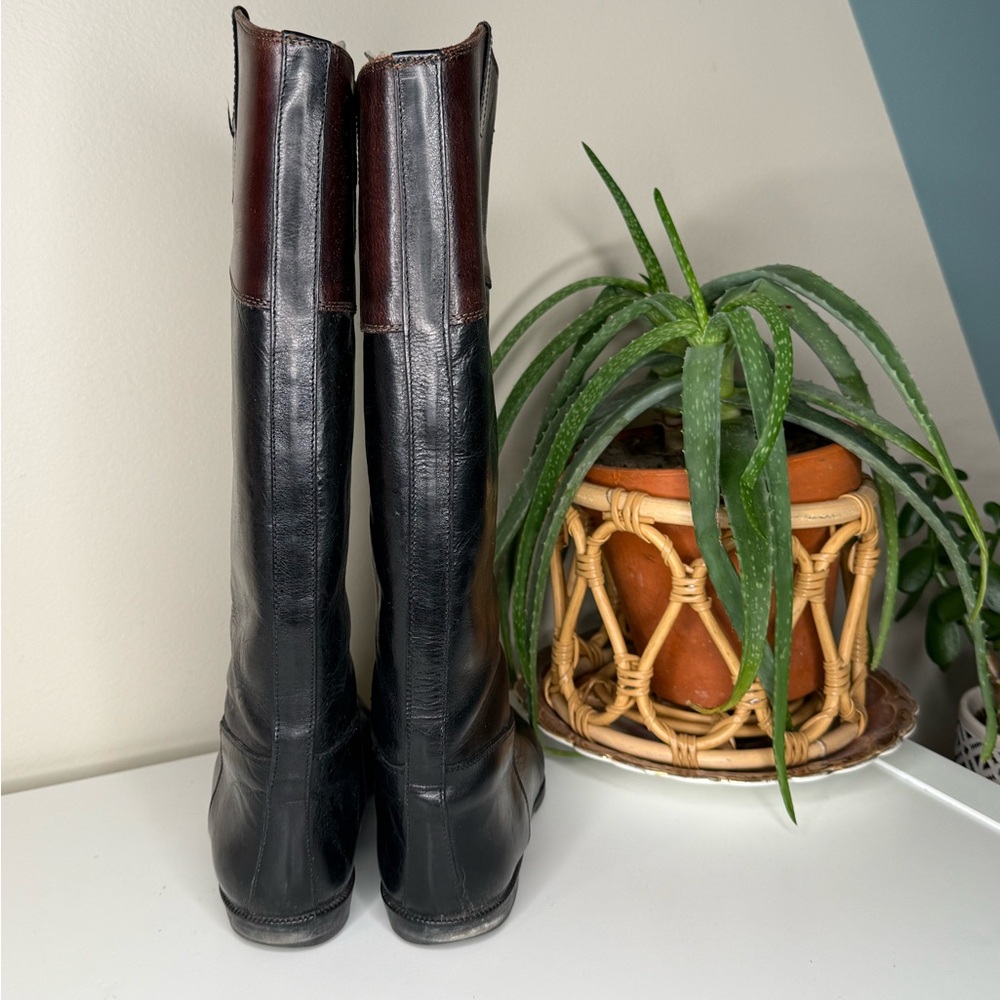Joan & David Italian Leather Riding Boots 37.5 /7.5 Vintage Knee High Equestrian - Picture 4 of 10